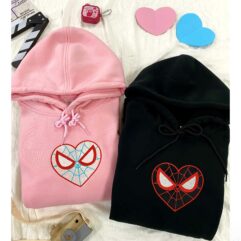 Spider Man And Gwen Cute Couple Embroidered Sweatshirt