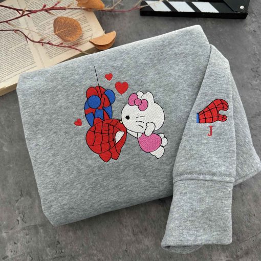 Hello Kitty Spiderman Couple cute Embroidered