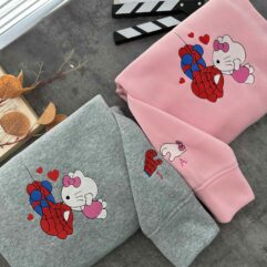 Hello Kitty Spiderman Couple cute Embroidered Hello Kitty Spiderman Couple cute Embroidered