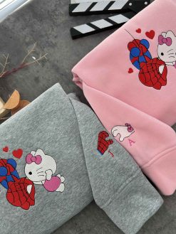 Hello Kitty Spiderman Couple cute Embroidered