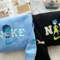 Inside Out Sad and Happy couple Embroidered Sweatshirt