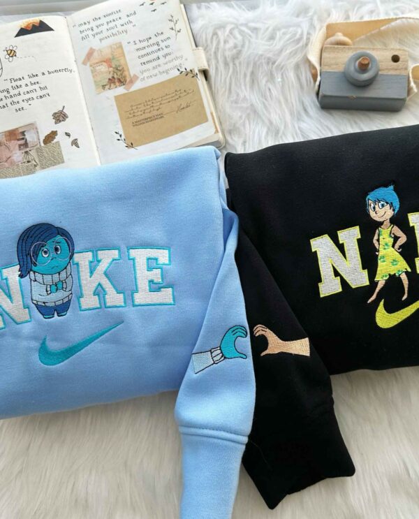 Inside Out Sad and Happy couple Embroidered Sweatshirt