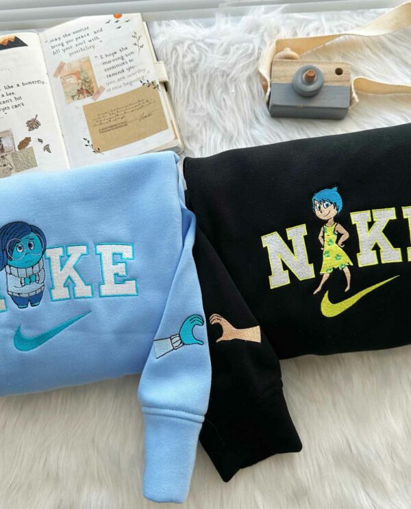 Inside Out Sad and Happy couple Embroidered Sweatshirt