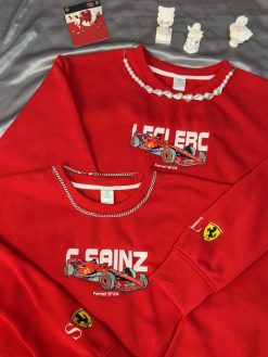 Leclerc x Sainz x Ferrari Formula 1 Embroidered Sweatshirt