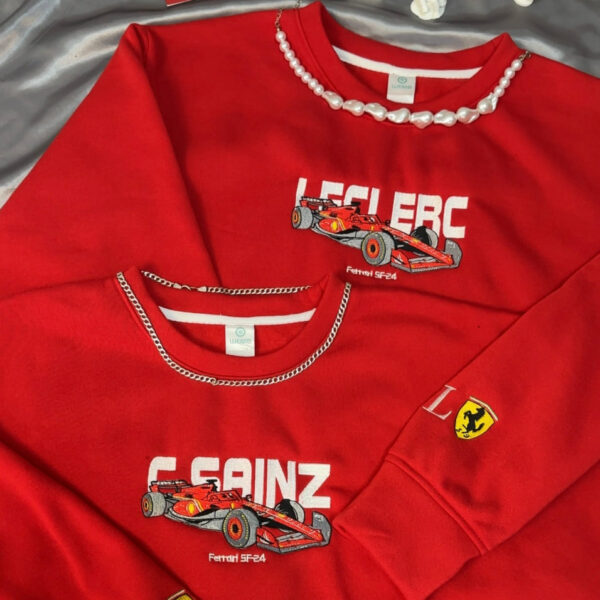 Leclerc x Sainz x Ferrari Formula 1 Embroidered Sweatshirt