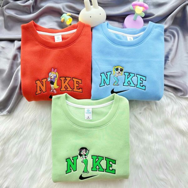 Powerpuff Girl – Blossom, Bubbles, and Buttercup Embroidered Sweatshirt