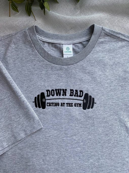 TS – Down Bad, crying at the gym Embroidered Sweatshirt