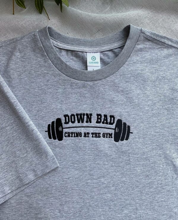 TS – Down Bad, crying at the gym Embroidered Sweatshirt