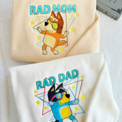Bluey – Rad Mom & Rad Dad Embroidered Sweatshirt