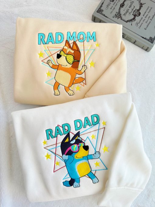 Bluey – Rad Mom & Rad Dad Embroidered Sweatshirt