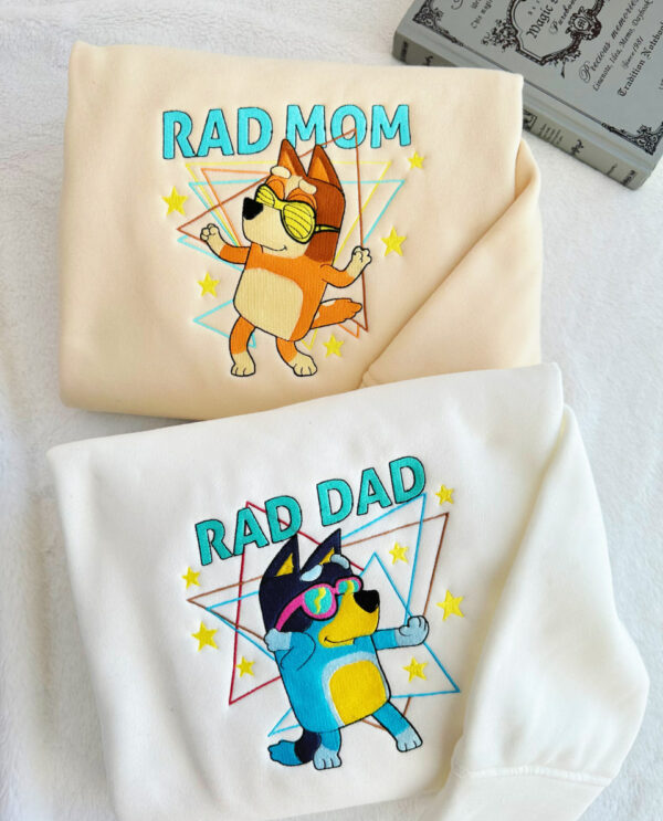 Bluey – Rad Mom & Rad Dad Embroidered Sweatshirt