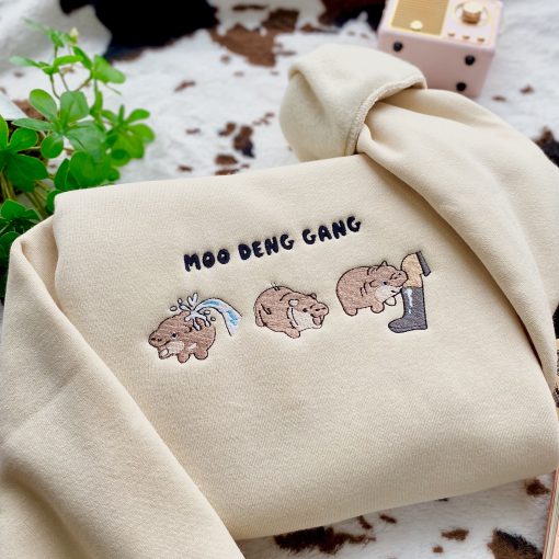 Moo Deng Gang Embroidered Sweatshirt