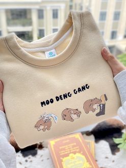 Moo Deng Gang Embroidered Sweatshirt