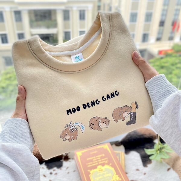 Moo Deng Gang Embroidered Sweatshirt