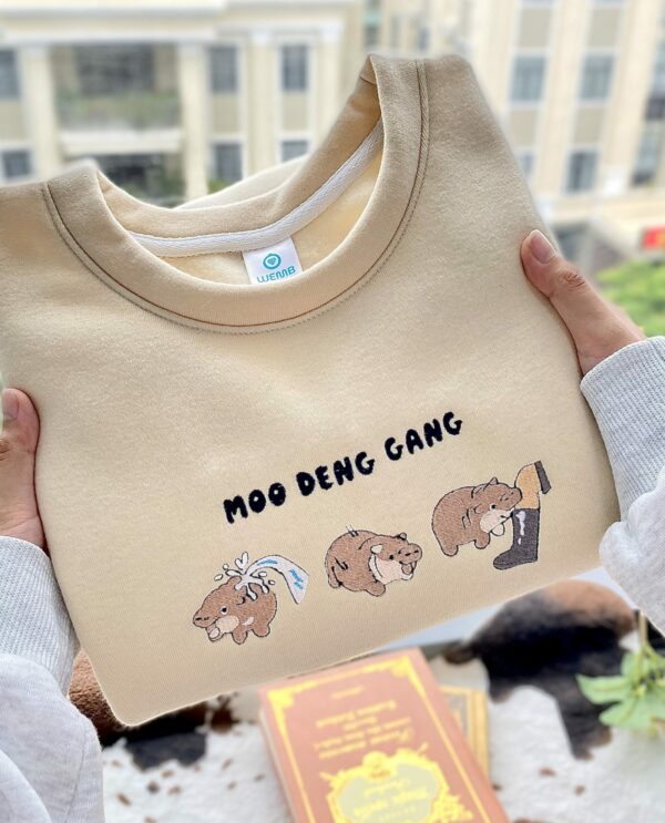 Moo Deng Gang Embroidered Sweatshirt