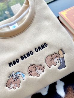 Moo Deng Gang Embroidered Sweatshirt