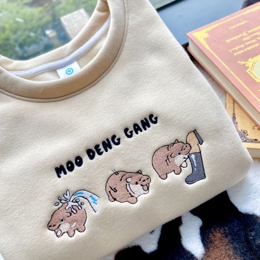 Moo Deng Gang Embroidered Sweatshirt