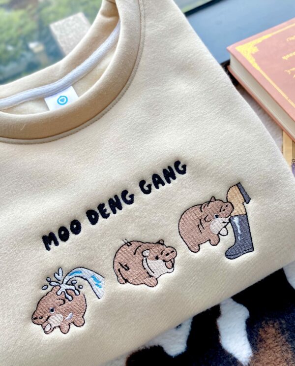 Moo Deng Gang Embroidered Sweatshirt
