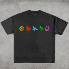 The Hunger Games 5 Symbol T-Shirt, Book And Movies Apparel, Gift for Book Lover (Copy)