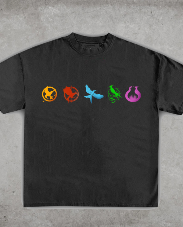 The Hunger Games 5 Symbol T-Shirt, Book And Movies Apparel, Gift for Book Lover (Copy)
