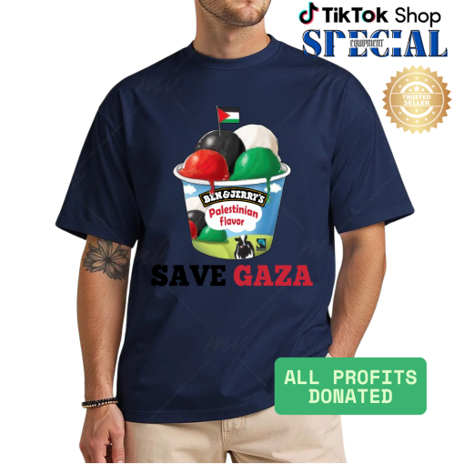 Ben and Jerry’s Save Gaza Palestine T-Shirt, Ben&Jerry’s ice cream Save Gaza Free Palestine Tee, Solidarity Protest Shirt, Gaza Freedom Tee, Activist Shirt