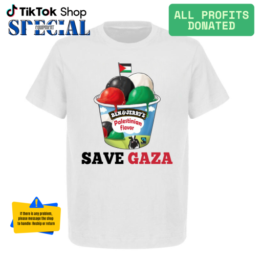 Ben and Jerry’s Save Gaza Palestine T-Shirt, Ben&Jerry’s ice cream Save Gaza Free Palestine Tee, Solidarity Protest Shirt, Gaza Freedom Tee, Activist Shirt