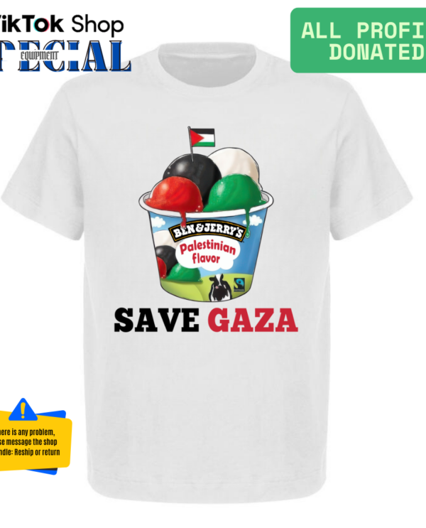 Ben and Jerry’s Save Gaza Palestine T-Shirt, Ben&Jerry’s ice cream Save Gaza Free Palestine Tee, Solidarity Protest Shirt, Gaza Freedom Tee, Activist Shirt