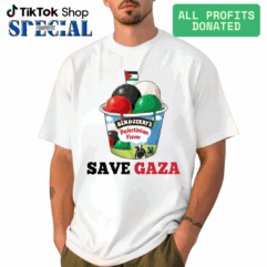 Ben and Jerry’s Save Gaza Palestine T-Shirt, Ben&Jerry’s ice cream Save Gaza Free Palestine Tee, Solidarity Protest Shirt, Gaza Freedom Tee, Activist Shirt