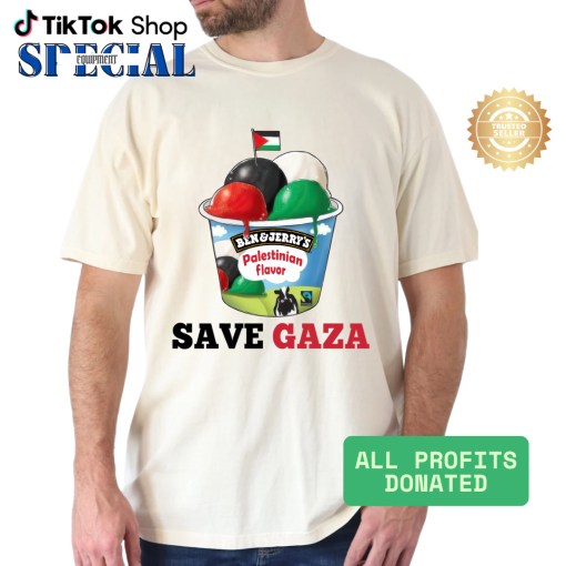 Ben and Jerry’s Save Gaza Palestine T-Shirt, Ben&Jerry’s ice cream Save Gaza Free Palestine Tee, Solidarity Protest Shirt, Gaza Freedom Tee, Activist Shirt