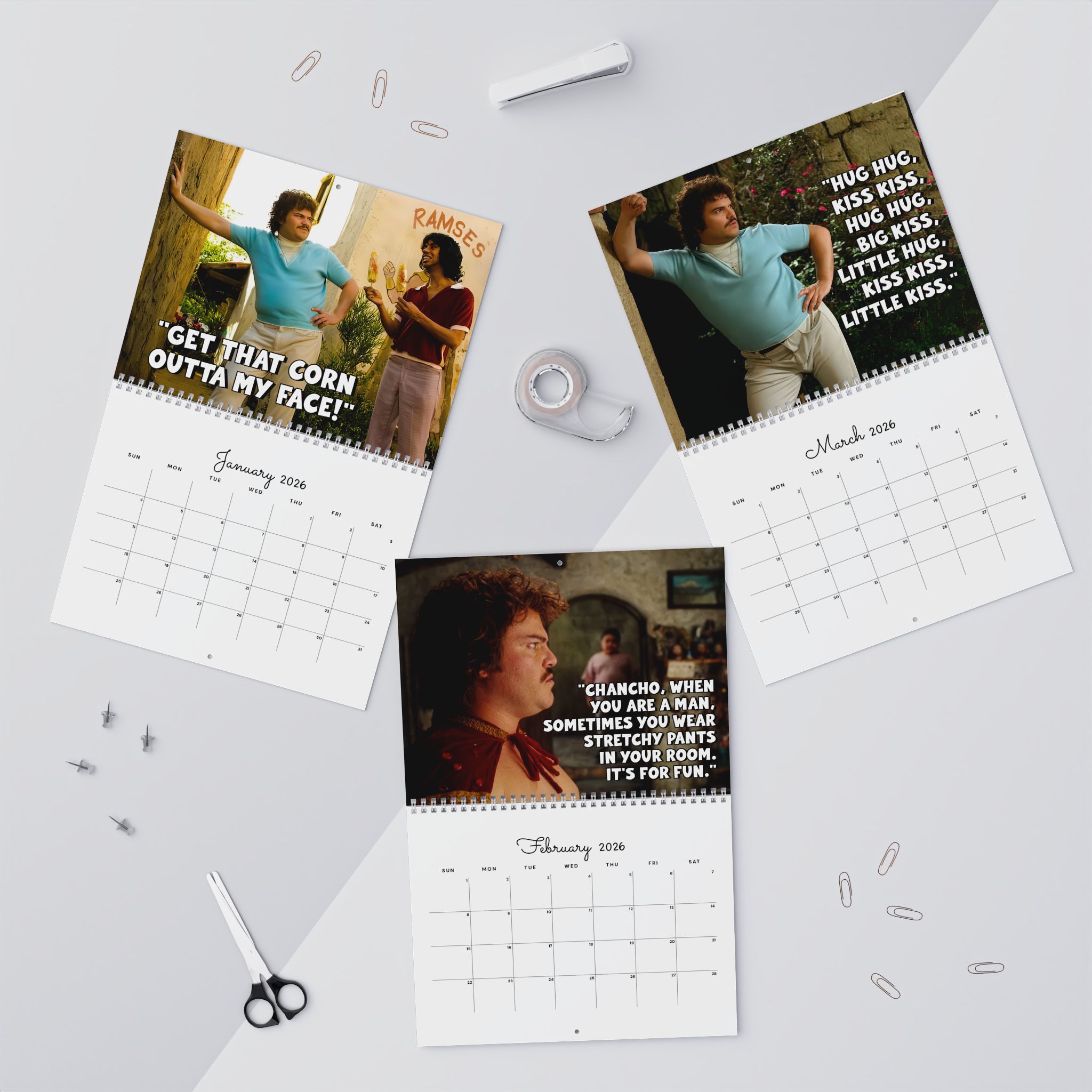 Nacho Libre 2026 Calendar with Famous Quotes Nacho Libre 2026 Calendar with Famous Quotes