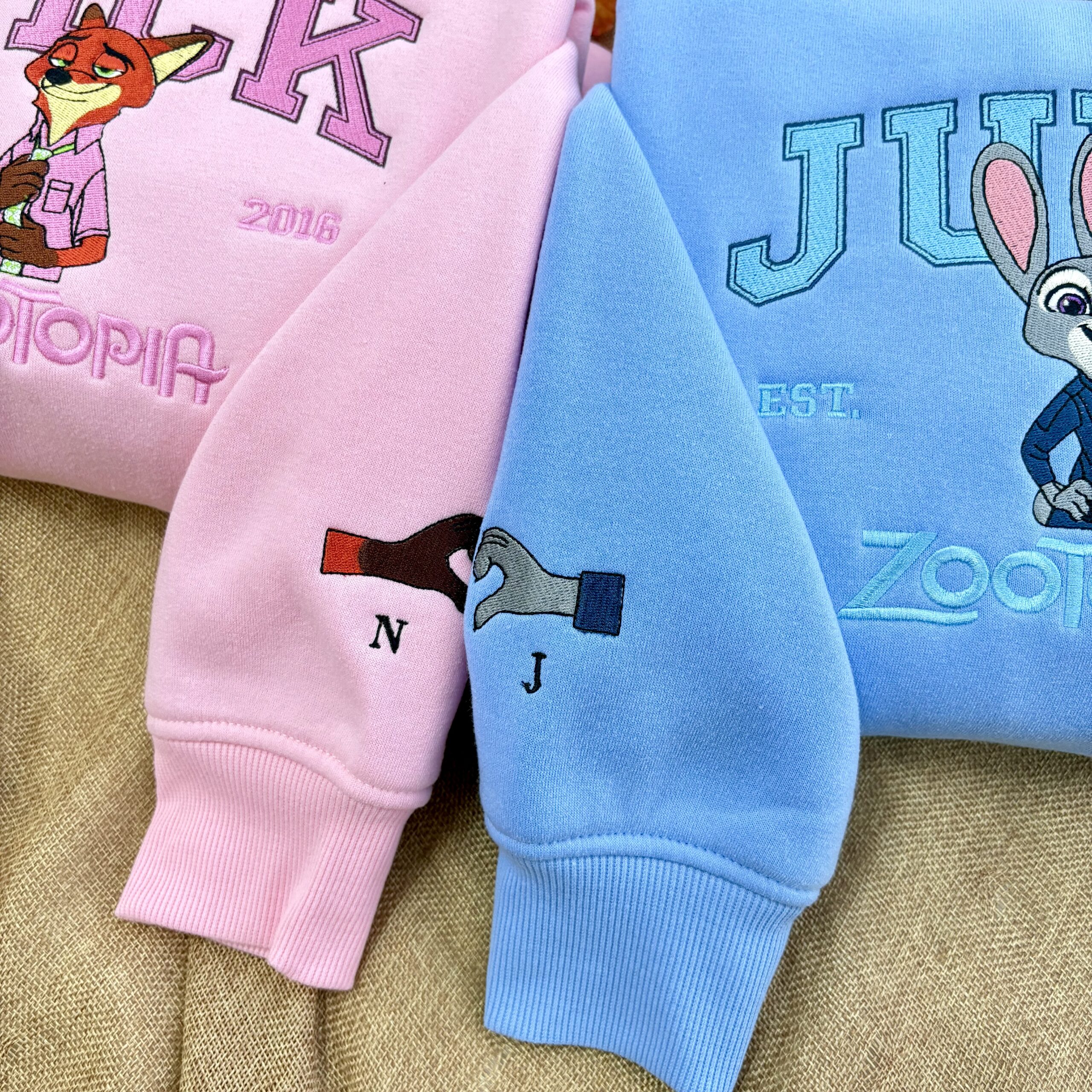 Zootopia Emboidred Sweatshirt – Nick And Judy Couple Sweatshirt Zootopia Emboidred Sweatshirt – Nick And Judy Couple Sweatshirt