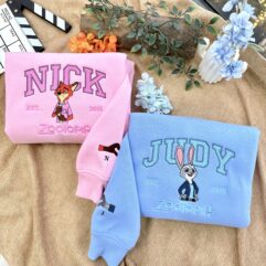 Zootopia Emboidred Sweatshirt – Nick And Judy Couple Sweatshirt