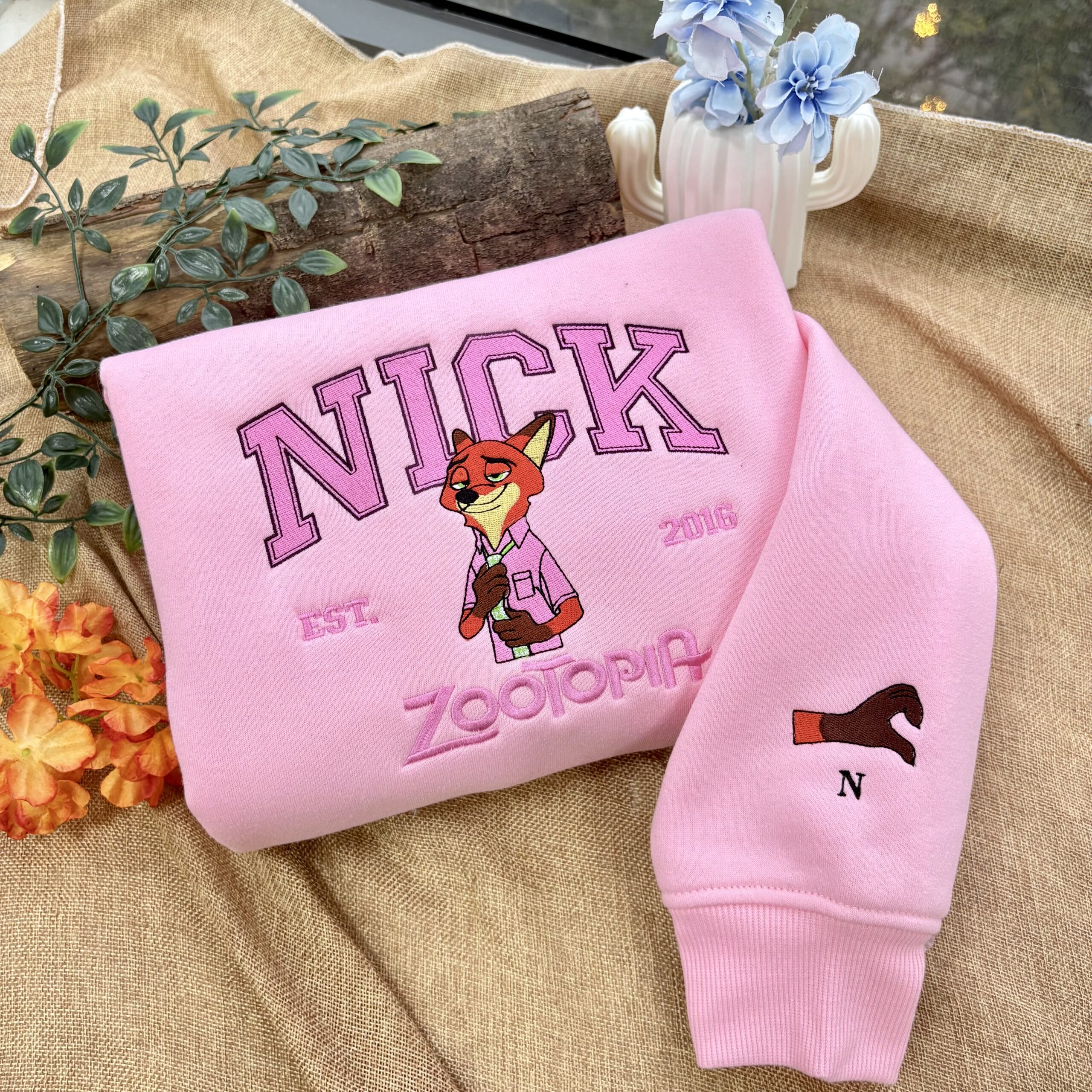 Zootopia Emboidred Sweatshirt – Nick And Judy Couple Sweatshirt Zootopia Emboidred Sweatshirt – Nick And Judy Couple Sweatshirt