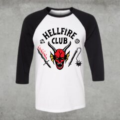 Hellfire Club Stranger Things 3/4 Sleeve Baseball T-shirt Hellfire Club Stranger Things 3/4 Sleeve Baseball T-shirt