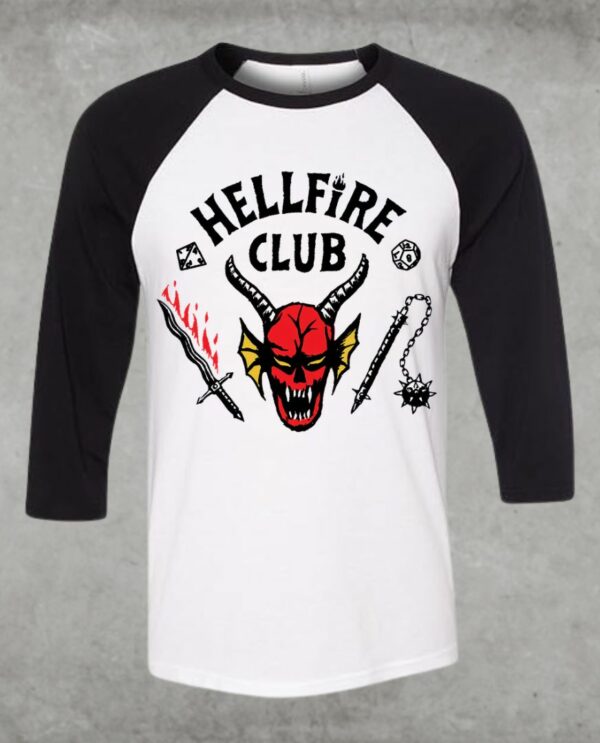 Hellfire Club Stranger Things 3/4 Sleeve Baseball T-shirt