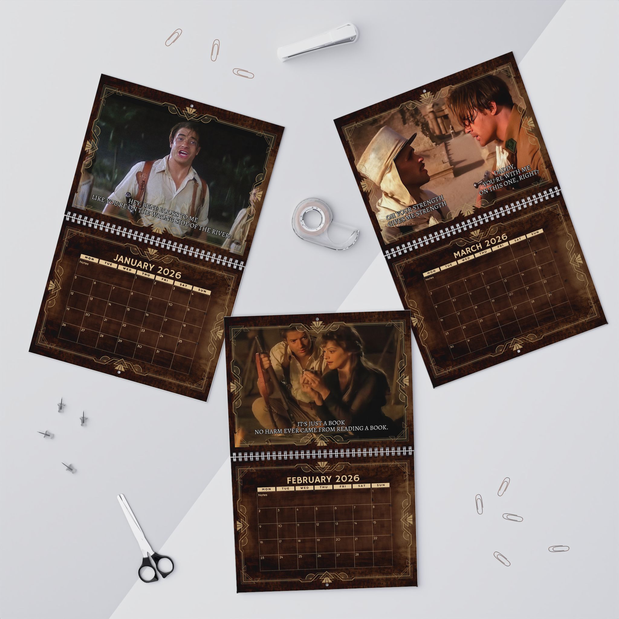 A Year Of The Mummy 2026 Calendar – Movie Merch A Year Of The Mummy 2026 Calendar – Movie Merch
