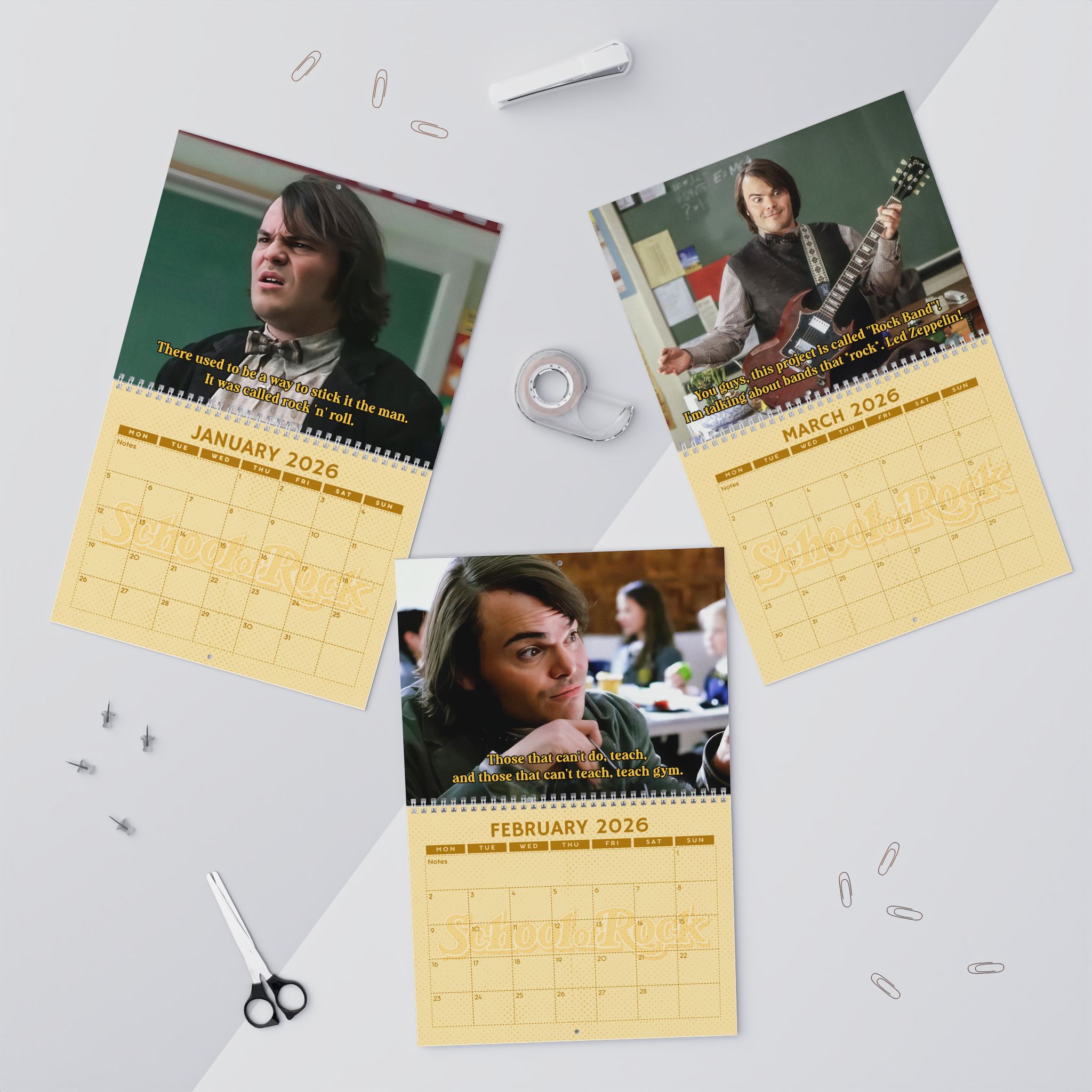 A Year Of School Of Rock 2026 Calendar – Movie Merch A Year Of School Of Rock 2026 Calendar – Movie Merch