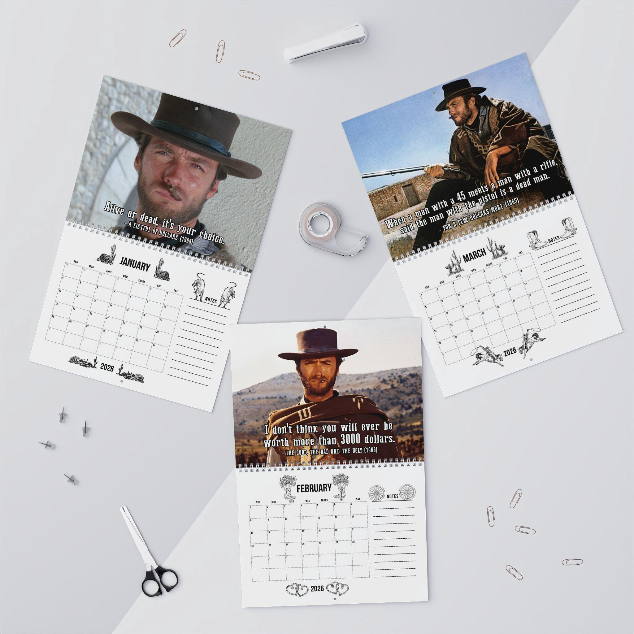 Clint Eastwood 2026 Calendar – Western Cowboy Wall Calendar Clint Eastwood 2026 Calendar – Western Cowboy Wall Calendar