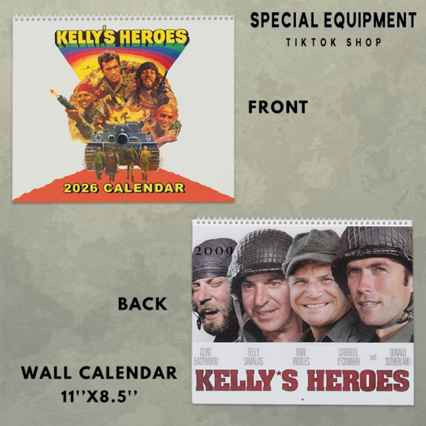 Kelly Heroes Calendar 2026 Classic Movies Wall Calendar