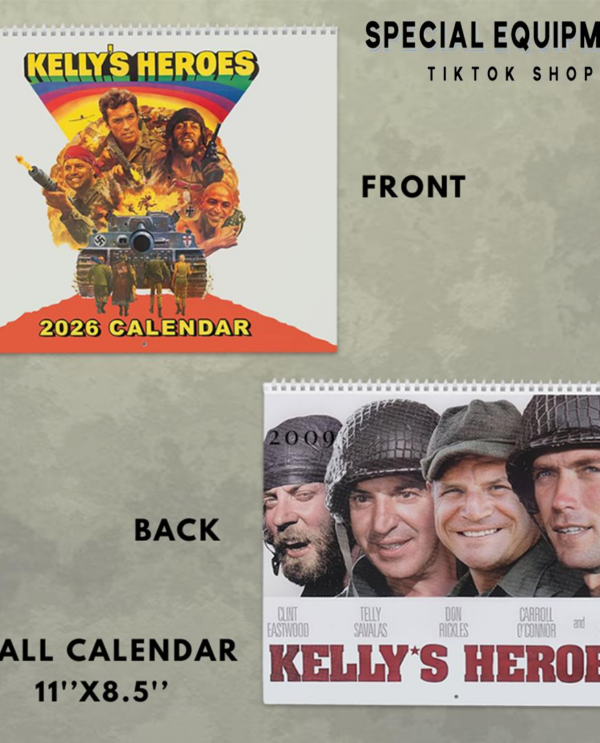 Kelly Heroes Calendar 2026 Classic Movies Wall Calendar