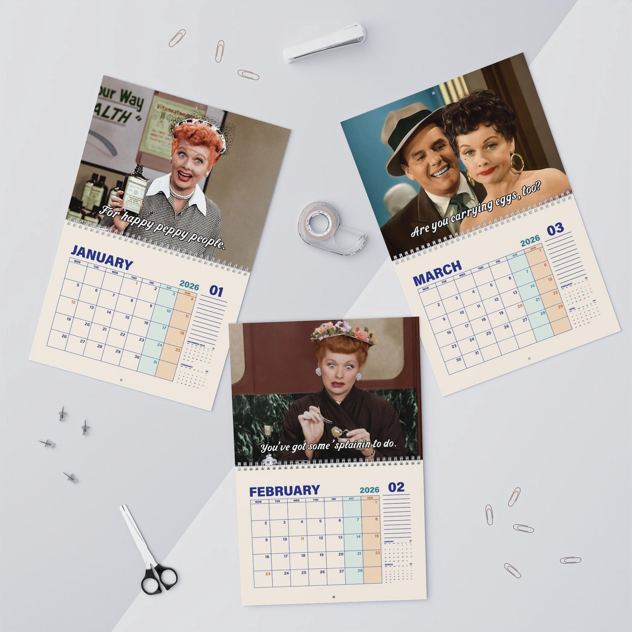 I Love Lucy 2026 Calendar – Classic TV Lover Gift I Love Lucy 2026 Calendar – Classic TV Lover Gift