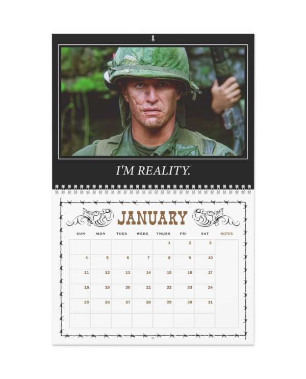 Platoon Movie 2026 Calendar – Classic Military Movie Wall Calendar