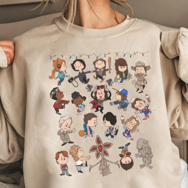 Cute Stranger Things Character Chibi Art Style T-Shirt, Sweatshirt, Hoodie – Stranger Things Merch