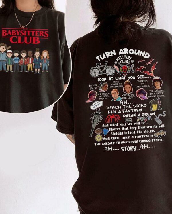 Funny Babysitters Club 2 sides T-Shirt, Sweatshirt, Hoodie – Stranger Things Merch