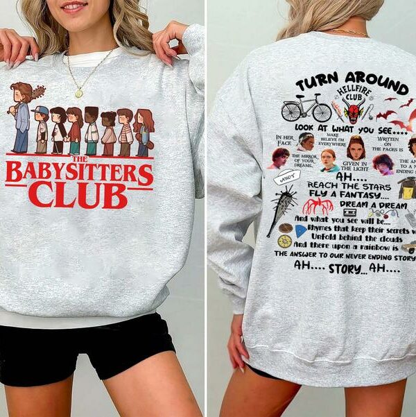 Chibi Babysitters Club 2 sides T-Shirt, Sweatshirt, Hoodie – Stranger Things Merch