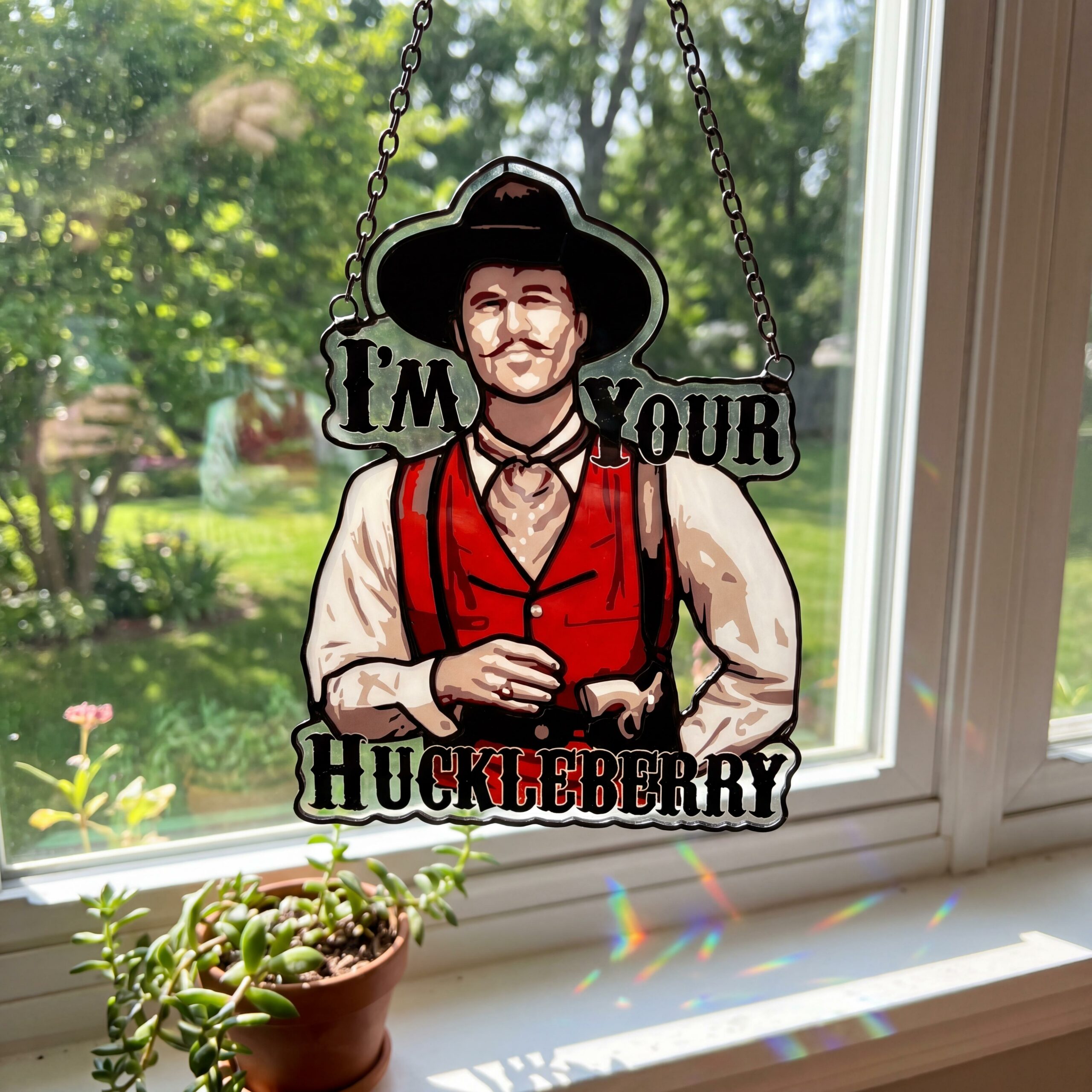 Vintage Doc Holliday Acrylic Suncatcher Ornaments, Tombstone Tribute Window Hanging Suncatcher Ornaments, Movie Merch, Fan Gift Vintage Doc Holliday Acrylic Suncatcher Ornaments, Tombstone Tribute Window Hanging Suncatcher Ornaments, Movie Merch, Fan Gift
