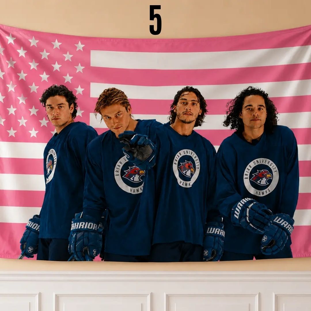 Briar Hockey Tapestry, Off-Campus Tapestry, Hockey Romance Flag, Off Campus Home Decor Briar Hockey Tapestry, Off-Campus Tapestry, Hockey Romance Flag, Off Campus Home Decor