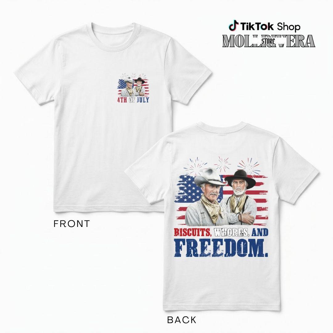 Biscuits, Whores And FreeDom 2 Side Shirt Happy 4th Of July Biscuits, Whores And FreeDom 2 Side Shirt Happy 4th Of July
