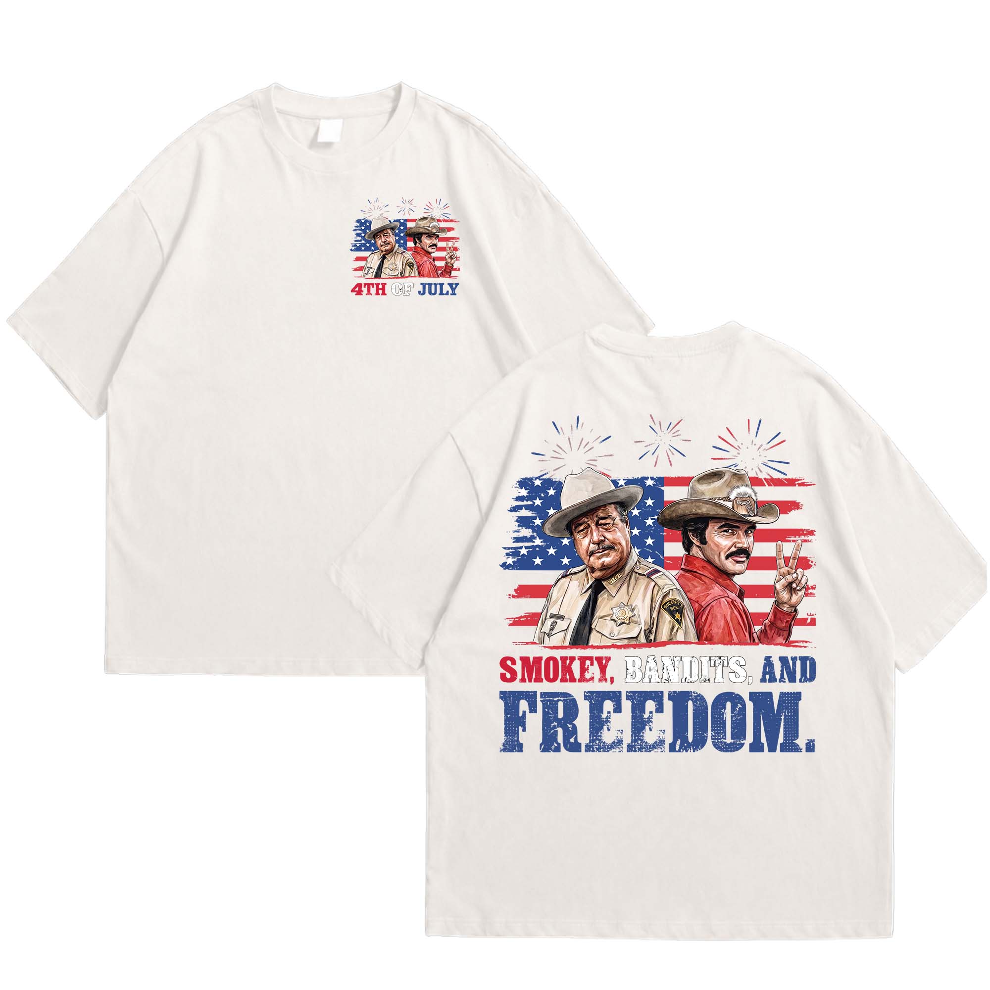 Smokey, Bandit And Freedom 4th Of July T-Shirt Smokey, Bandit And Freedom 4th Of July T-Shirt