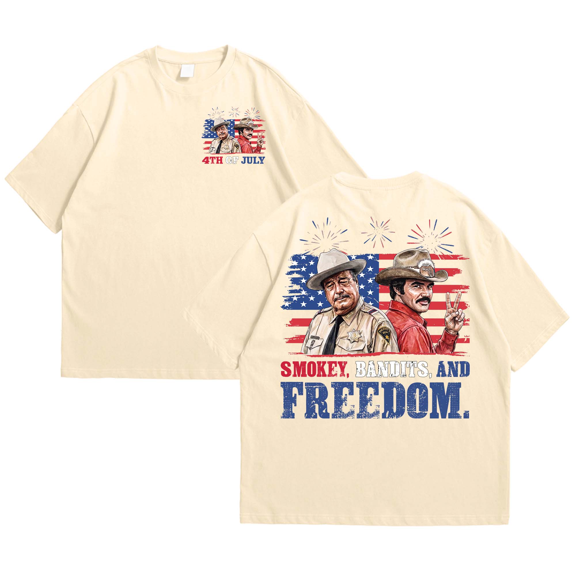 Smokey, Bandit And Freedom 4th Of July T-Shirt Smokey, Bandit And Freedom 4th Of July T-Shirt